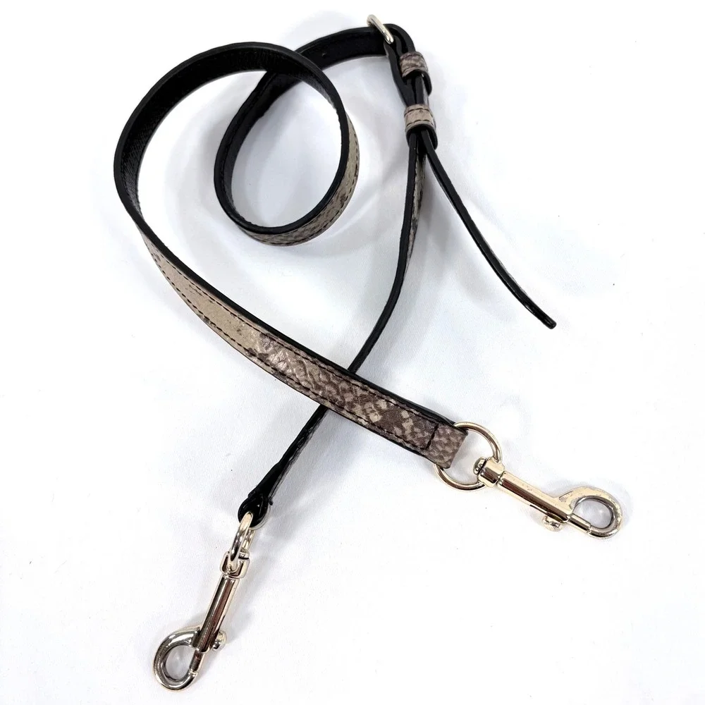 Coach Crossbody Bag Strap Grey Brown Snakeskin Embossed Leather Gold Hardware